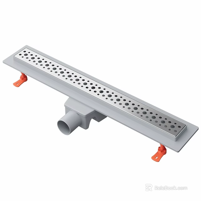 Shower Sauna Drainage System With Stainless Steel Long Strip Design And Easy Installation 3d model 