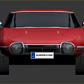 Glossy Red Sports Car With Vintage Design Sleek Body Rounded Front And Silver Wheels