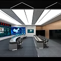 Modern Monitoring Room Science and Technology Command Center 3d model