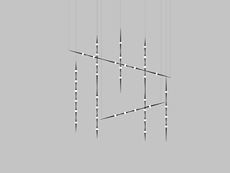 Modern linear chandelier design sense 3d model