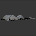 Realistic Detailed Irregular Terrain Model With Stones And Gravel Textured Surface
