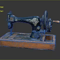 Vintage Sewing Machine With Wooden Base And Metal Body Old Fashioned Retro Design