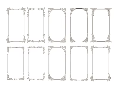 Decorative Gypsum Cornice Frames With Various Ornate Designs For Home Decor 3d model