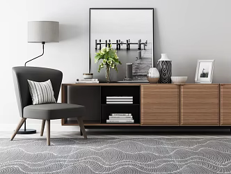 Nordic TV Cabinet Chair 3d model