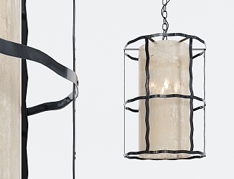 Industrial LOFT chandelier wrought iron glass chandelier 3d model