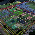 Aerial View of Industrial Factory Complex With Multiple Buildings Greenery Roads and Circular Ponds