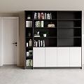 Bookcase Bookshelf Door Storage Cabinet Display Cabinet Wall Cabinet Cabinet 3d model