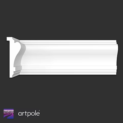 White Architectural Decorative Molding Component with Smooth Curved Edge Design 3d model