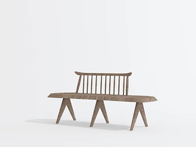 Minimalist Wooden Leisure Chair Featuring Slatted Back And Sturdy Supportive Leg Design 3d model