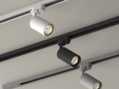 White Black Gray Track Spotlights Ceiling Mounted Modern Lighting Fixtures for Home Interior Design 3d model