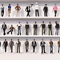 Modern multiplayer business office figure standing man 3d model