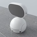 Modern Smart Robot With White Round Base And Rotatable Screen Design 3d model