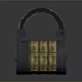 Durable Metal Door Handle With Combination Lock And Gold Number Letter Dials