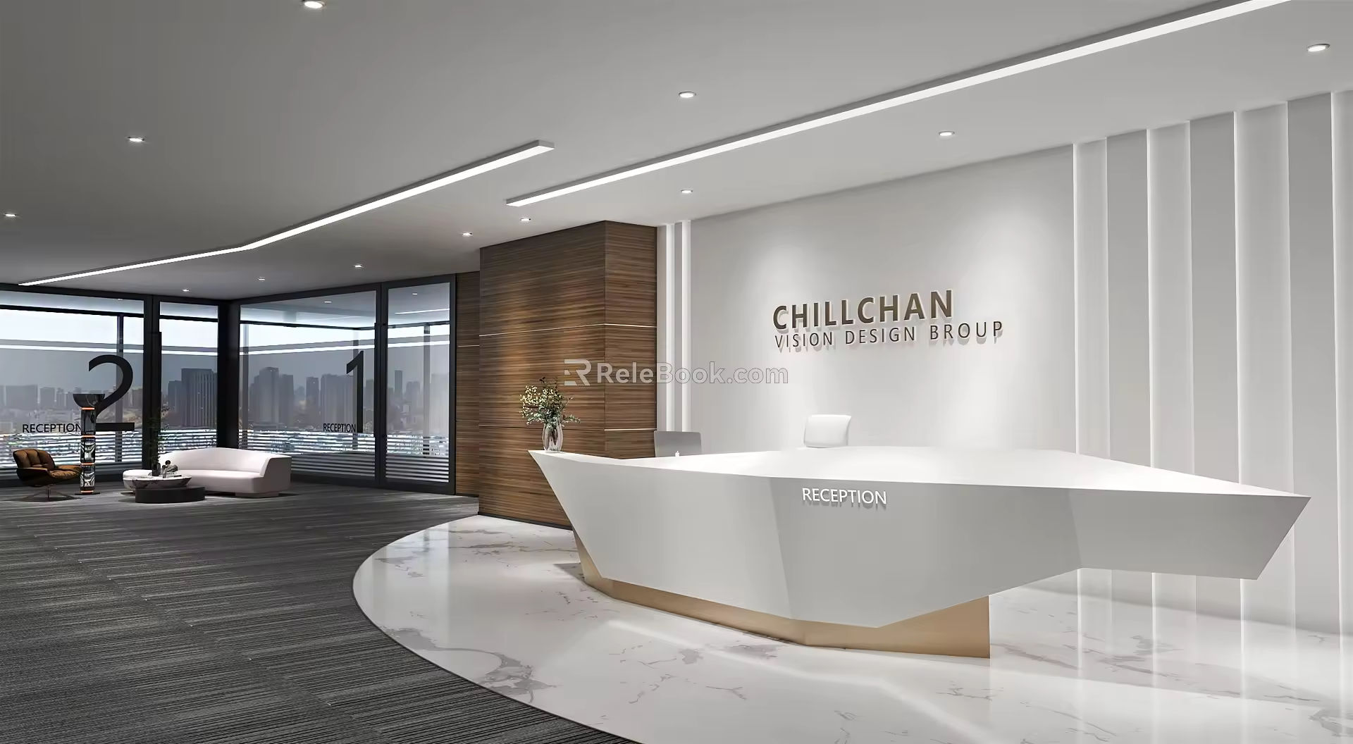 Modern Front Desk 3d model
