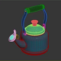 Turquoise Enamel Kettle with Black Handle and Stainless Steel Spout for Home Kitchen Use