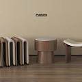 Pallform Various Design Stools With Stackable Round And Curved Wooden Seats