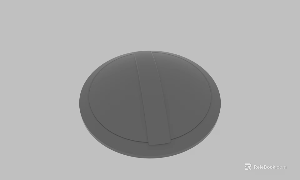 Gray Circular Object With Vertical Stripe Design And Smooth Surface Finish 3d model 