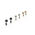 Modern Conical Wall Lamps With Glass Shades And Black Gold Bases