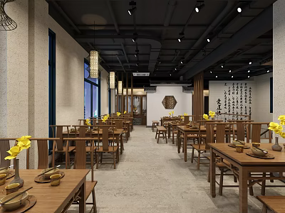 New Chinese Restaurant Chinese Restaurant Buffet Restaurant 3d model