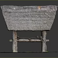 Traditional Thatched Roof Hut With Wooden Pillars On Grass And Sand Base