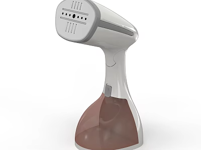 Sleek Handheld Garment Steamer With White And Brown Design As Daily Use Appliance 3d model