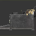 Vintage Typewriter With Classic Keyboard And Rolled Paper On Shiny Surface