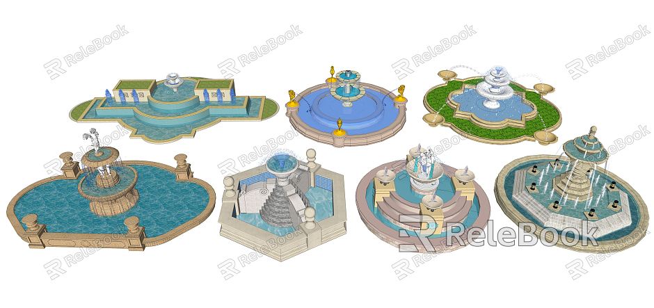 Jianou Fountain Waterscape Fountain Landscape model