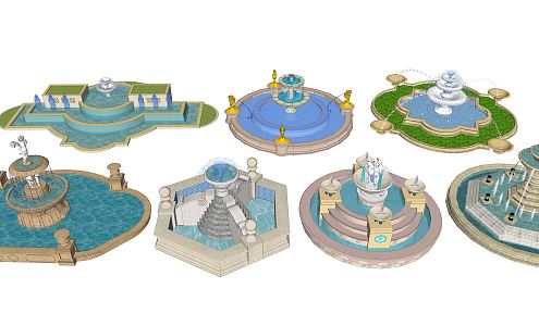 Jianou Fountain Waterscape Fountain Landscape 3d model