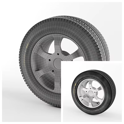 Tire 3D Model With Wheel Rim And Structural Mesh Display Details 3d model Tire 3D Model With Wheel Rim And Structural Mesh Display Details 3d model