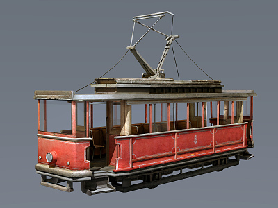 Industrial LOFT tram vintage tram 3d model