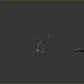 Gray Background Featuring Wooden Branch Stone Piece Wooden Plank And Scattered Fragments