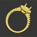 Luxurious Gold Ring Design With Prong Setting And Shiny Accent Stones