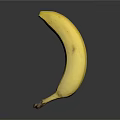 Single Fresh Ripe Yellow Banana On Smooth Dark Background With Reflection