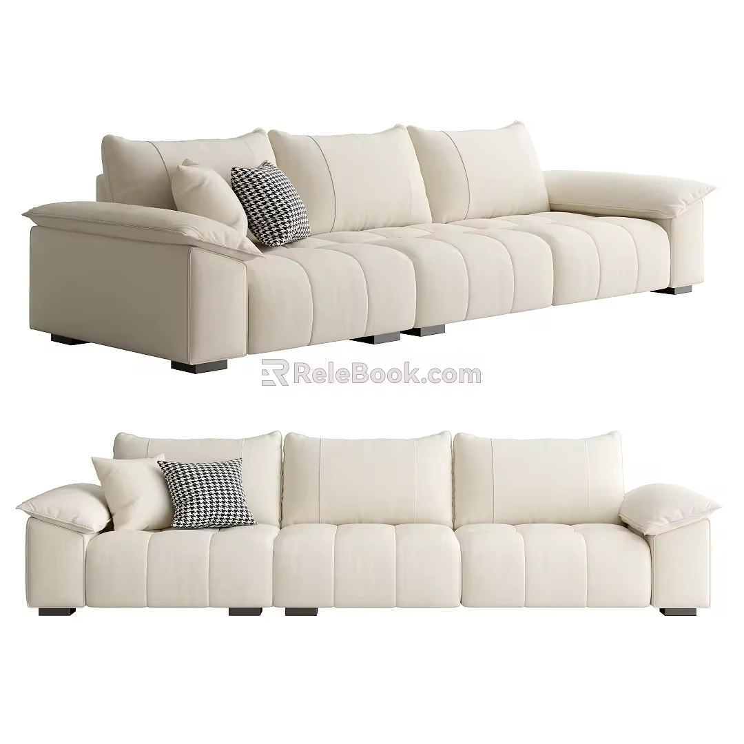 Modern three-seat sofa 3d model