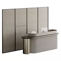 Modern Reception Desk With Elegant Panel Background And Minimalist Design Elements 3d model