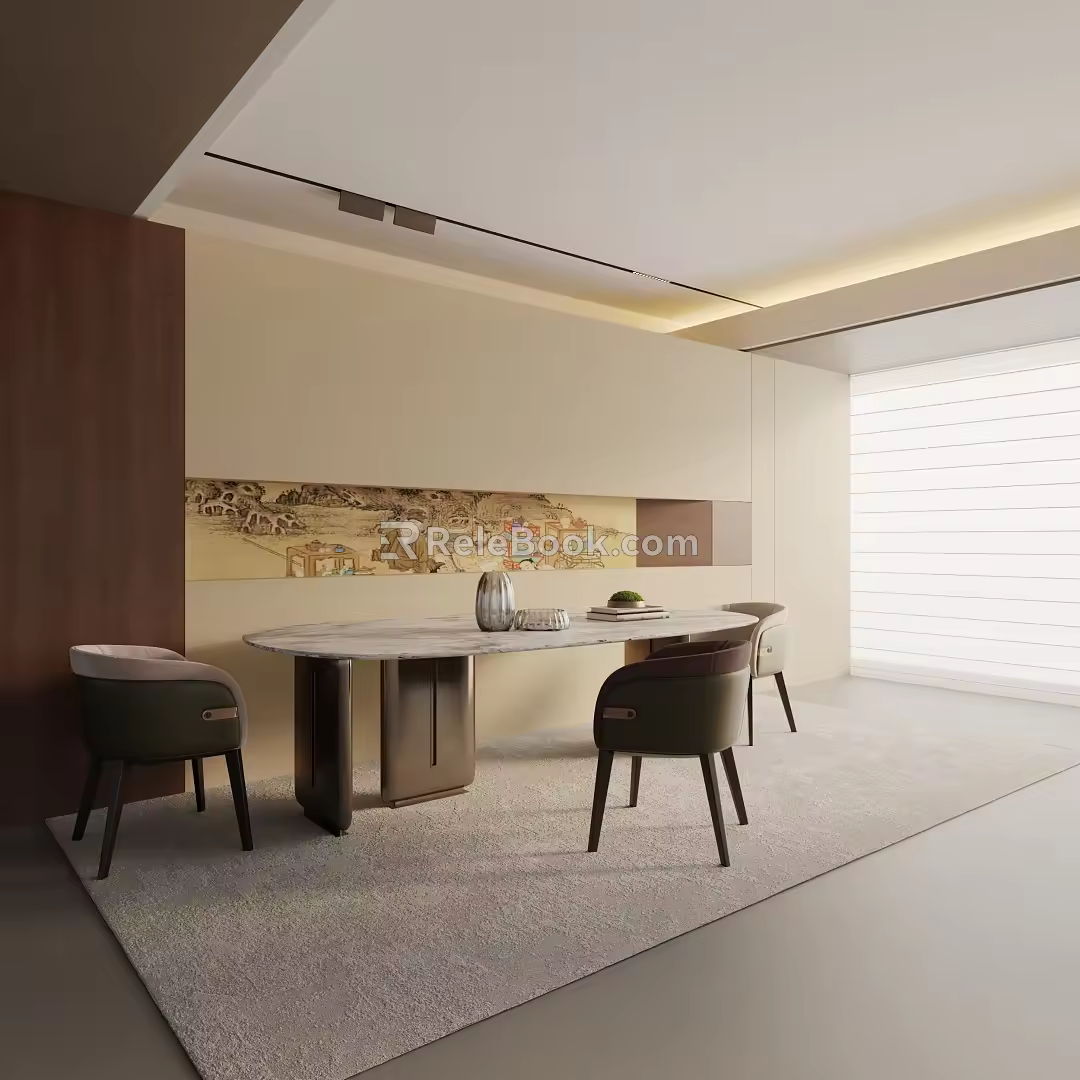 Modern table combination 3d model
