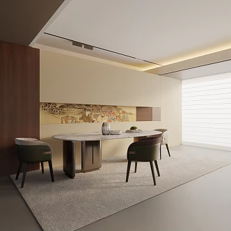Modern table combination 3d model