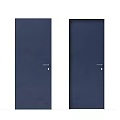 Dark Blue Swing Doors with Simple Design for Modern Home Interior 3d model