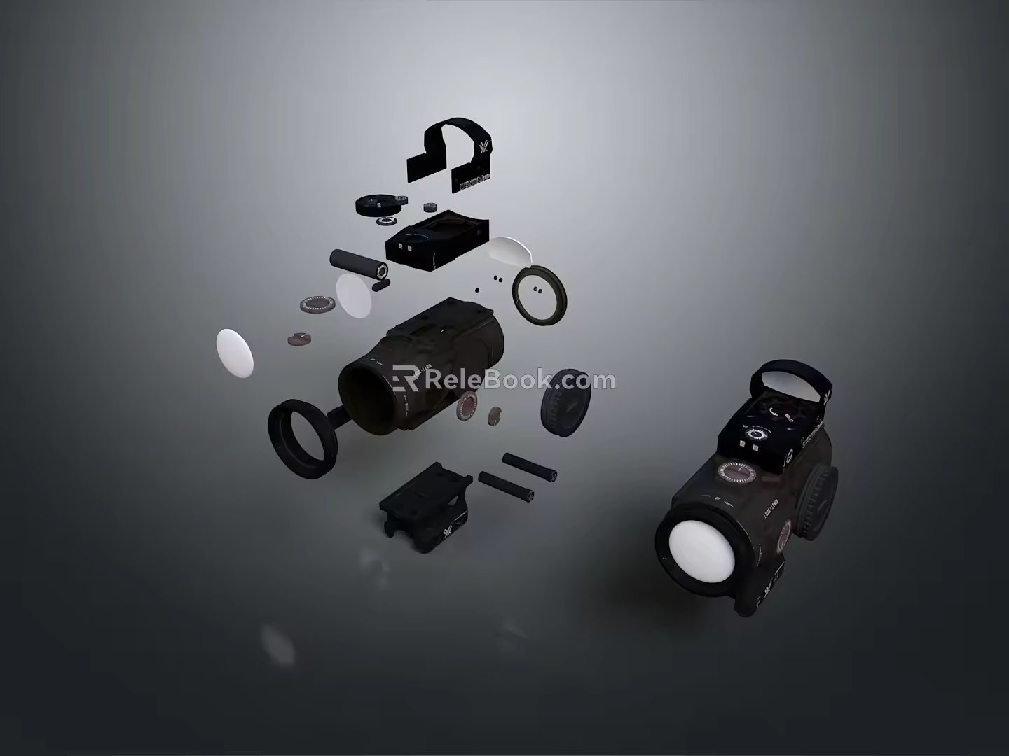 Infrared Steiner Laser Pistol Light Source Firearm Sight Firearm Device 3d model