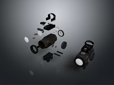 Infrared Steiner Laser Pistol Light Source Firearm Sight Firearm Device 3d model