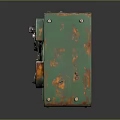 Vintage Green Tape Recorder With Rusted Body And Tape Reels