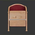 Stylish Single Chair with Wooden Frame and Red Cushioned Seat and Backrest
