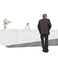Modern reception desk 3d model