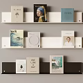 Nordic Bookshelf Storage Rack Wall Hanging Bookshelf Wall Hanging Bookshelf Partition Board Bookshelf Books 3d model