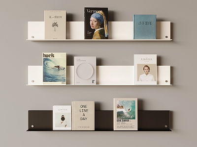 Nordic Bookshelf Storage Rack Wall Hanging Bookshelf Wall Hanging Bookshelf Partition Board Bookshelf Books 3d model