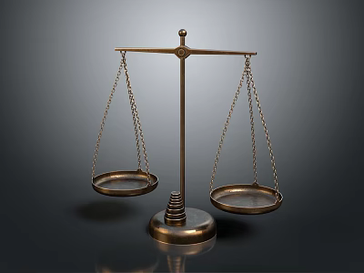 Commercial Equipment Brass Metal Balance Scale With Dual Trays For Weighing Purposes 3d model