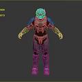 Game Movie Character In Sci Fi Armored Suit With Helmet And Full Body Design 3d model