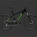 RATTI Black Mountain Bike With Green Accents And Thick Tread Tires