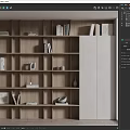 Nordic Bookcase Log Bookshelf Display Rack 3d model