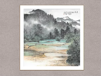 Decorative Painting Huanglong Wonder Lu Xingtang Landscape Painting 3d model